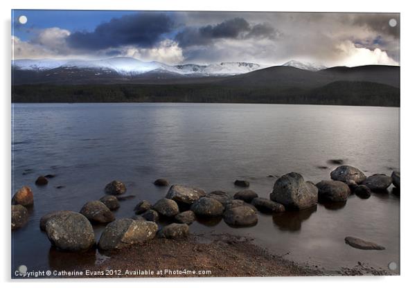 Last light on Loch Morlich Acrylic by Catherine Fowler
