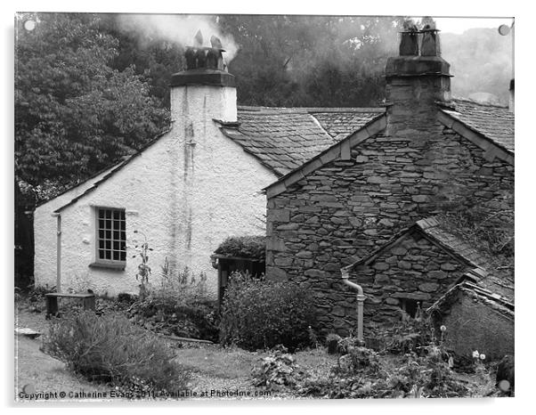 Smoking Chimneys (b/w) Acrylic by Catherine Fowler