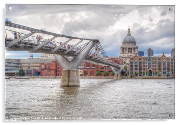 Millennium Bridge Acrylic by Chris Day