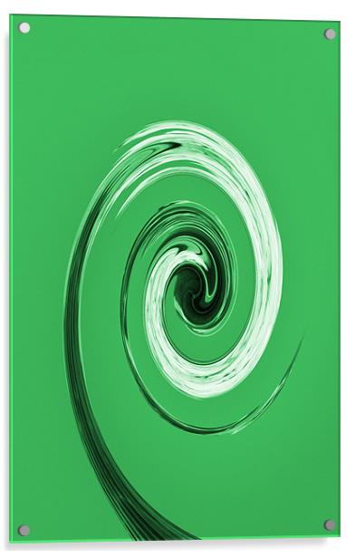 Nelsons Column Abstract Green Acrylic by Chris Day
