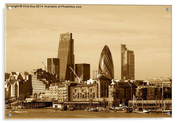 City of London Skyline Acrylic by Chris Day