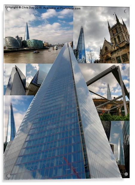  Collage of images of the Shard Acrylic by Chris Day
