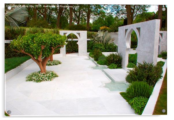 RHS Chelsea Beauty of Islam Garden Acrylic by Chris Day