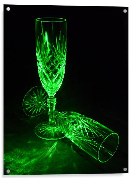 Champagne Flutes Acrylic by Chris Day