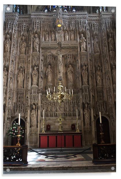 Winchester Cathedral High Altar Acrylic by Chris Day