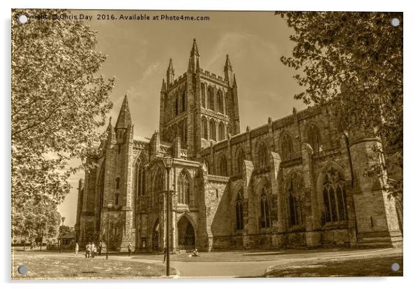 Hereford Cathedral Acrylic by Chris Day
