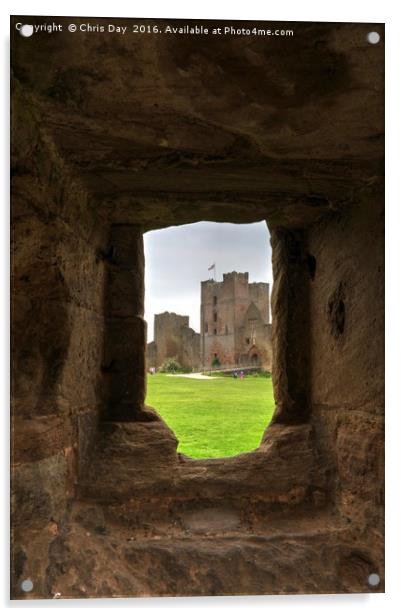 Ludlow Castle Acrylic by Chris Day
