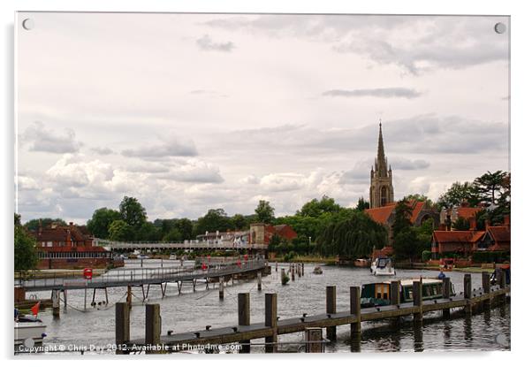 Marlow by The River Thames Acrylic by Chris Day
