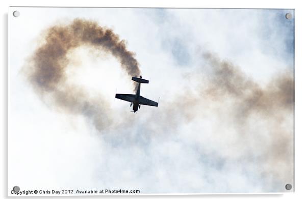 Extra 300 aerobatic plane and smoke trail Acrylic by Chris Day