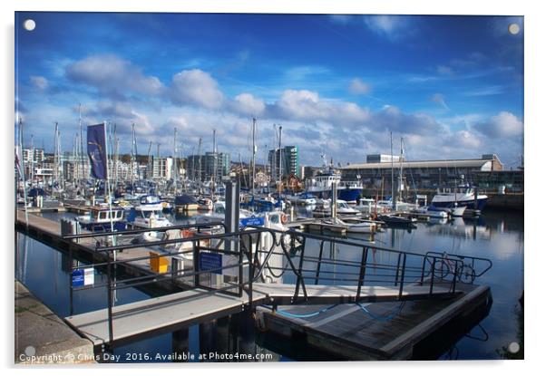 Sutton Harbour Acrylic by Chris Day