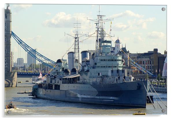 HMS Belfast 7 Acrylic by Chris Day