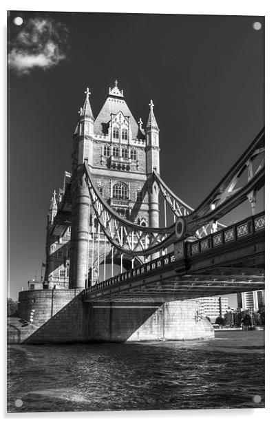 Tower Bridge in Black and White Acrylic by Chris Day