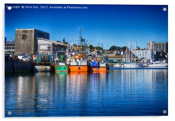 Sutton Harbour Acrylic by Chris Day