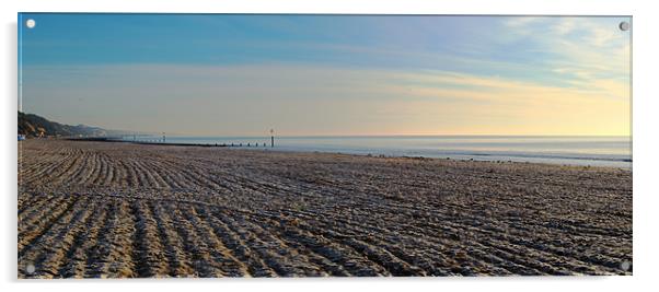 A Panorama of a frosty Bournemouth Beach Acrylic by Chris Day