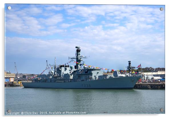 HMS Northumberland Acrylic by Chris Day