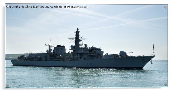 HMS St Albans Acrylic by Chris Day