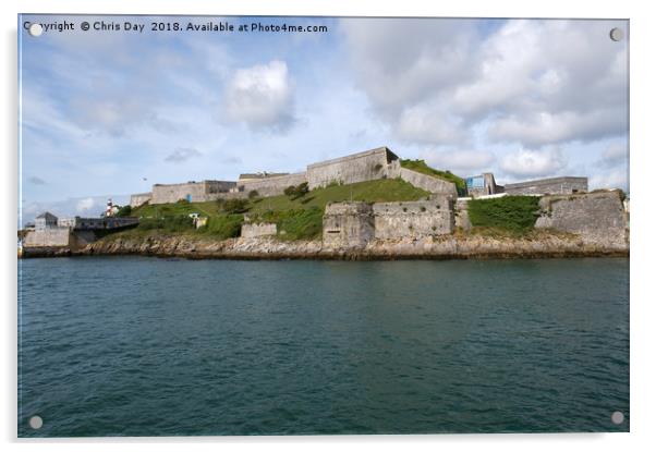 The Royal Citadel Plymouth Acrylic by Chris Day