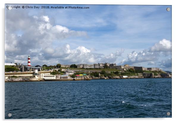 Plymouth Hoe and the Royal Citadel Acrylic by Chris Day