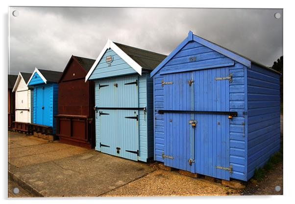 Highcliffe huts 2 Acrylic by Chris Day
