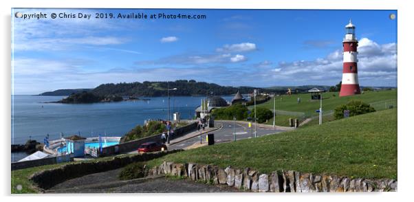 Plymouth Hoe Panorama Acrylic by Chris Day