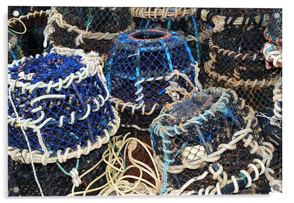 Lobster Pots Acrylic by Chris Day