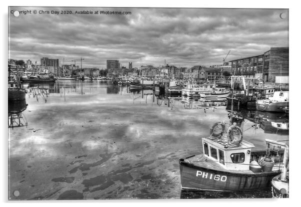 Sutton Harbour Plymouth Acrylic by Chris Day