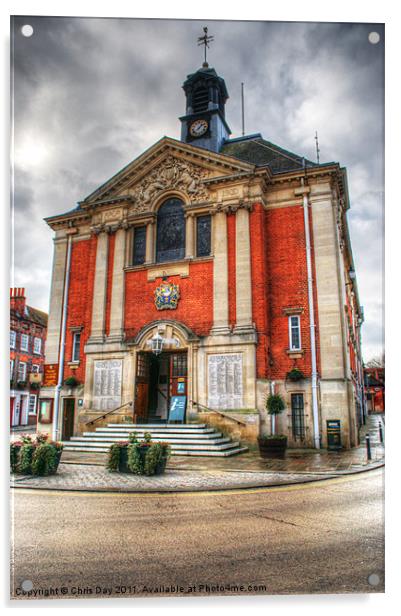 Henley-on-Thames Town Hall Acrylic by Chris Day