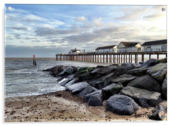 Southwold Pier Acrylic by Laurence Bigsby