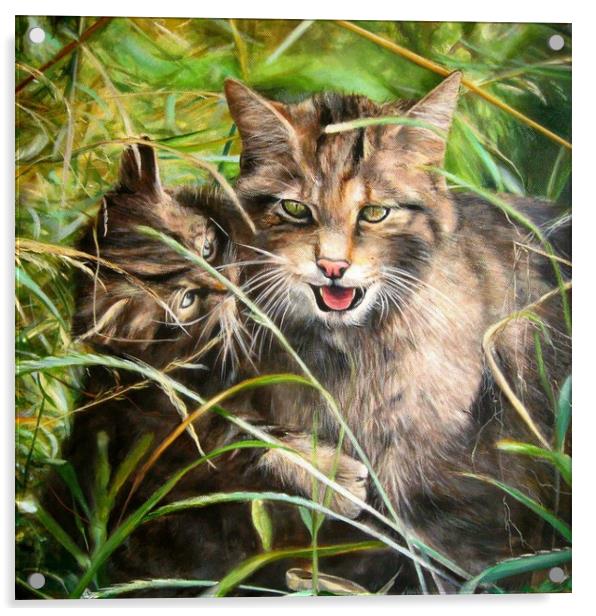 Scottish Wildcats  Acrylic by David Reeves - Payne