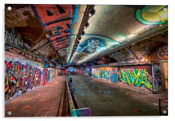 Leake Street, Graffiti Tunnel, Wall Art - London UK Acrylic by Shafiq Khan