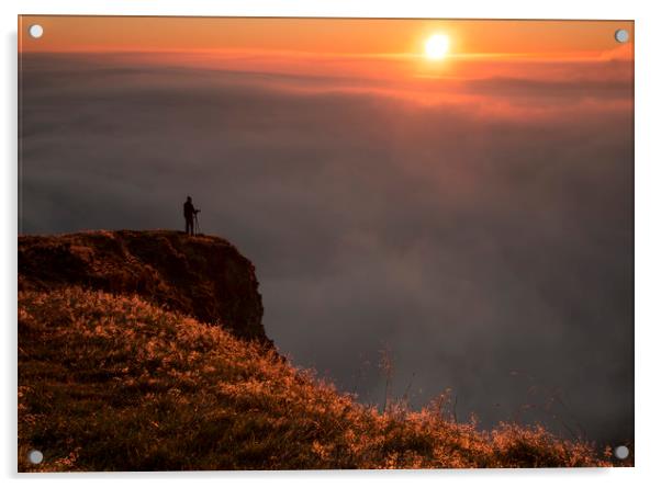 Cloud Inversion over Hope Valley at sunrise  Acrylic by Chantal Cooper