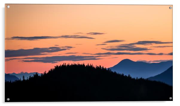 Sunset over Squamish Acrylic by Chantal Cooper