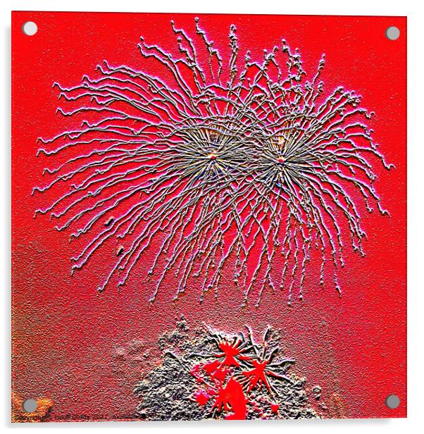 Fireworks. Abstract and Digitally altered embossed Acrylic by Geoff Childs