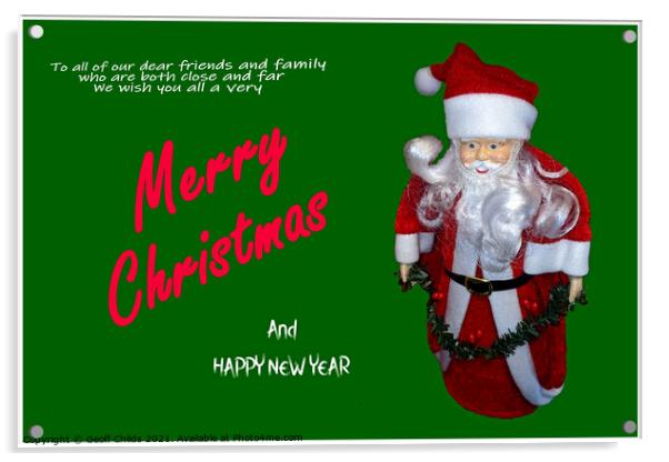  Christmas theme image with Xmas Greeting  Acrylic by Geoff Childs