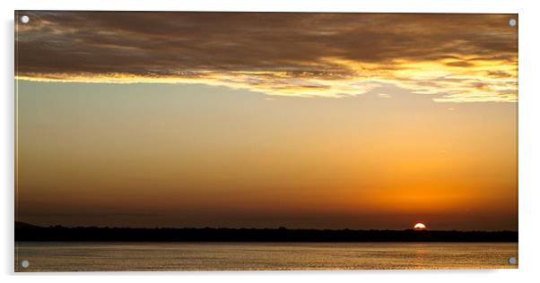  Sunrise seascape panorama Acrylic by Geoff Childs