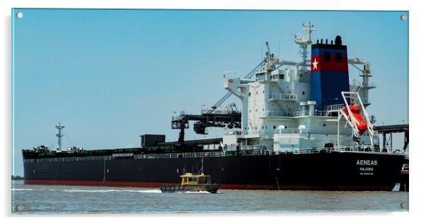  Ship loading at Gladstone Harbour. Acrylic by Geoff Childs