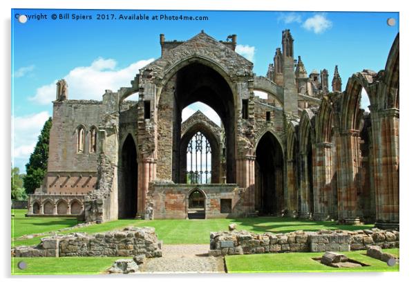 Melrose Abbey, Scottish Borders Acrylic by Bill Spiers