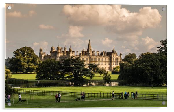 Burghley House Acrylic by Joanna Pinder