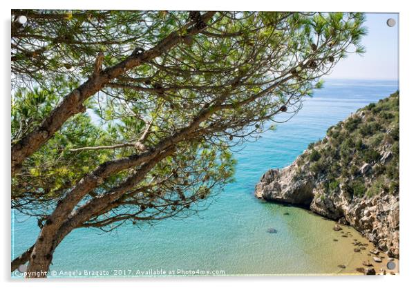 Mediterranean sea view Acrylic by Angela Bragato