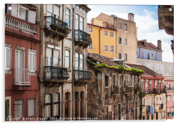 A glimpse of Lisbon Acrylic by Angela Bragato
