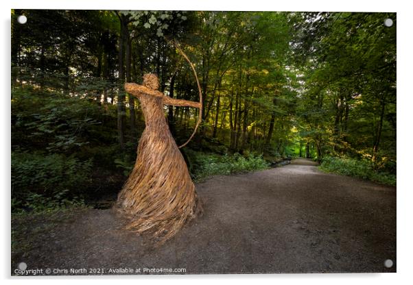 The Huntress of Skipton Castle Woods. Acrylic by Chris North