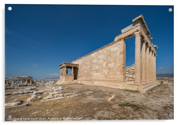 The Erechtejon at the Acropolis of Athens. Acrylic by Chris North