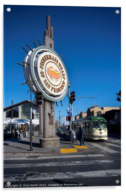 Fishermans wharf, San Francisco, California. Acrylic by Chris North