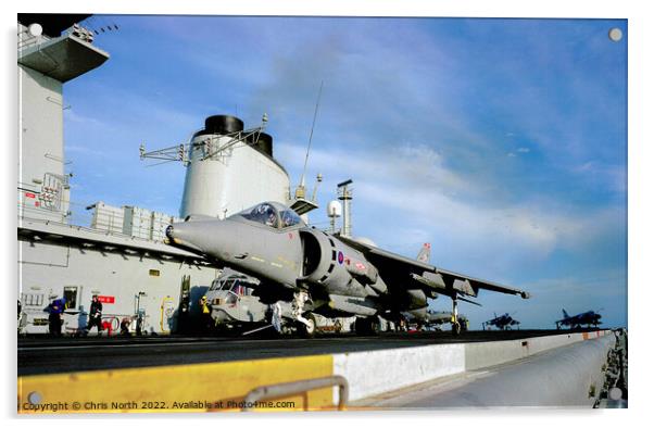 GR7 Harrier about to launch. Acrylic by Chris North