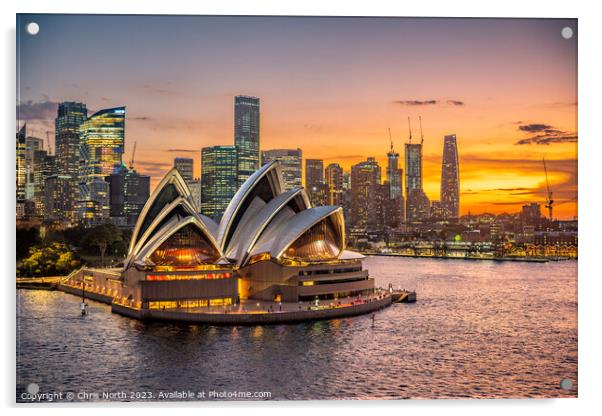 Sydney Opera House Acrylic by Chris North