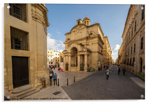 The lady of our victory is church Valletta, Malta. Acrylic by Chris North