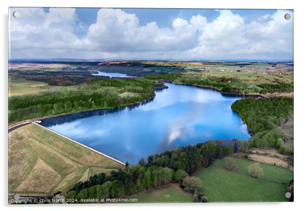 Swinsty  reservoir, Acrylic by Chris North