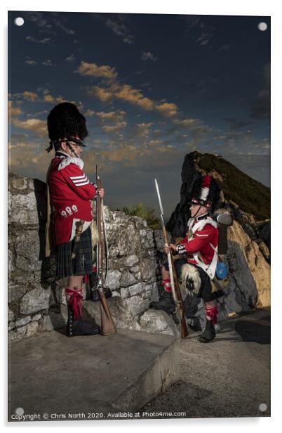 Highland Regiment defends the upper Rock of Gibral Acrylic by Chris North