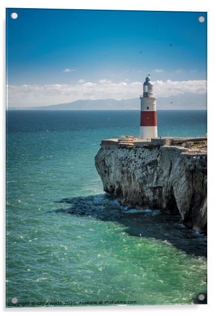 The Europa Point Lighthouse, Gibraltar. Acrylic by Chris North