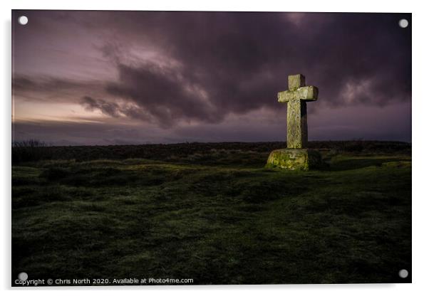 Cowper's Cross, Ilkley Moor, Yorkshire Acrylic by Chris North